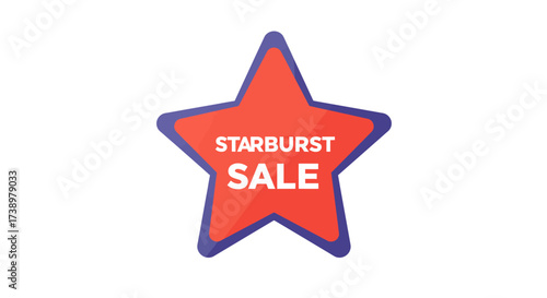 Star-Shaped Sale Announcement with Vibrant Colors and Dynamic Lettering