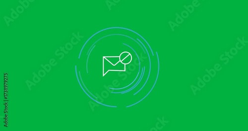 Animation of circles and envelope on transparent background