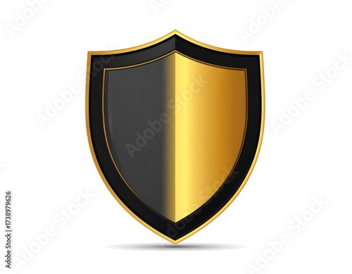 Free Download Golden and Black Shield Icon on White Background Representing Protection - GFXLoad