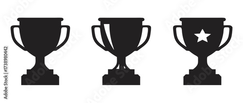 Trophy icon. Trophy cup, winner cup, victory cup vector icon. Reward symbol sign for web and mobile. 
