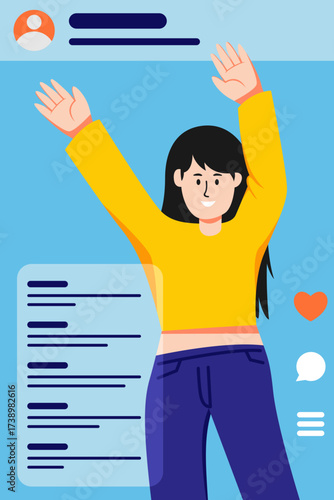 girl with a social media