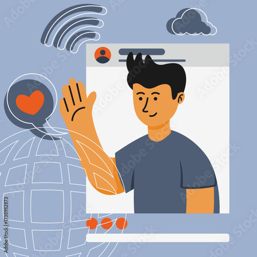man are appearing on social media screens