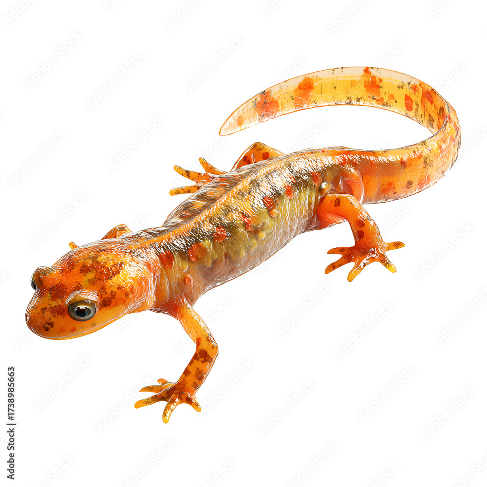 Naklejka premium Newt Isolated on Transparent Background Realistic Illustration