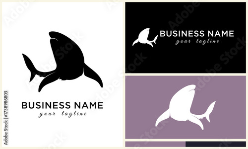 Shark logo vector illustration set.