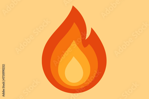 Teardrop tones stylized warm flame minimalist vector illustration shapes represented layered design