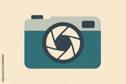 Flat abstract lines aperture design camera lens illustration minimalist vector compact resembling
