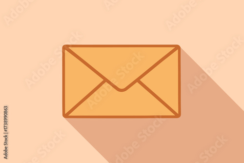 Shadow geometric clean flat envelope design background minimalist vector icon illustration placed