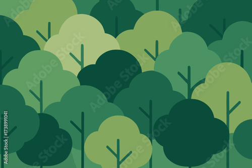 Abstract geometry canopies tree flat overlapping geometric forest vector texture illustration