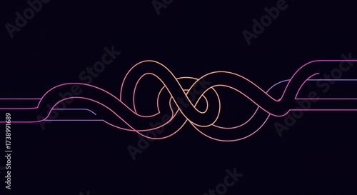 Dynamic abstract lines flow in vibrant gradient against dark background