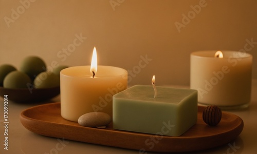 Wallpaper Mural Warm, flickering candles create a serene ambiance perfect for relaxation, meditation, or enhancing home decor with gentle, inviting light. Torontodigital.ca