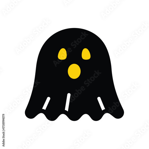 Spooky Ghost Character Halloween Icon Illustration