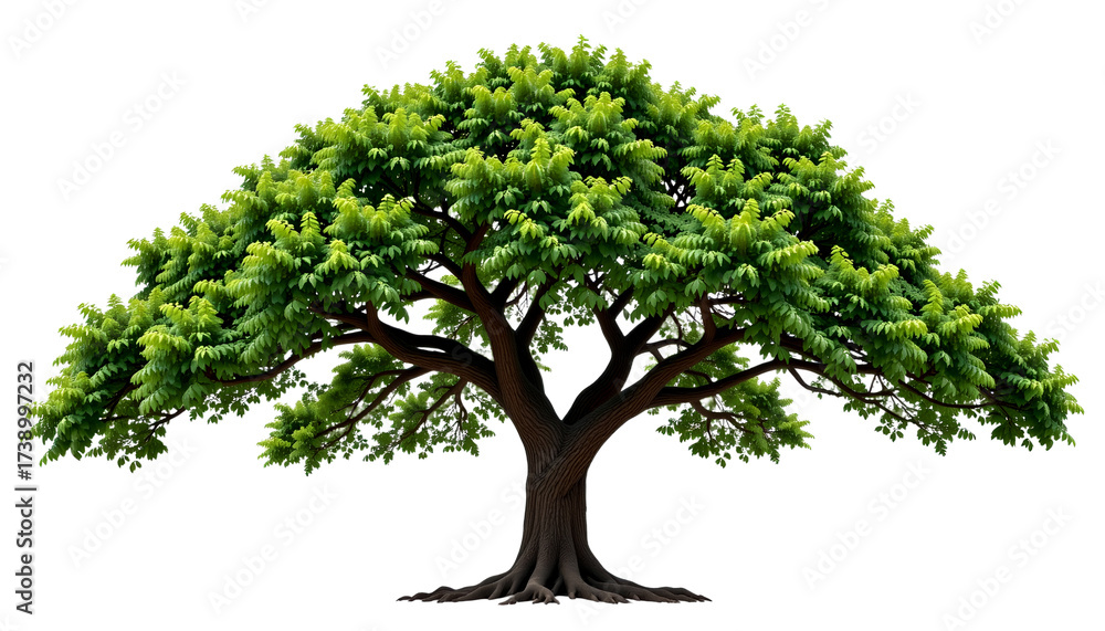 Obraz premium a flourishing tree with vibrant green leaves and a sturdy trunk stands tall