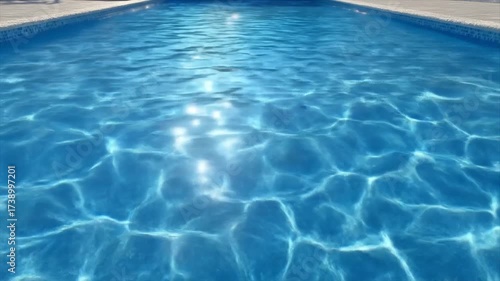 Sparkling blue water surface background with sunlight reflections