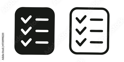 Check list icon. Checklist icon sets. Document icon, questionnaire symbol. 
