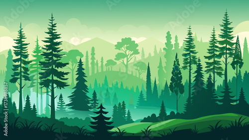green forest in the forest