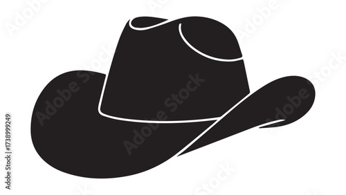 Cowboy Hat Silhouette Isolated on White western headwear