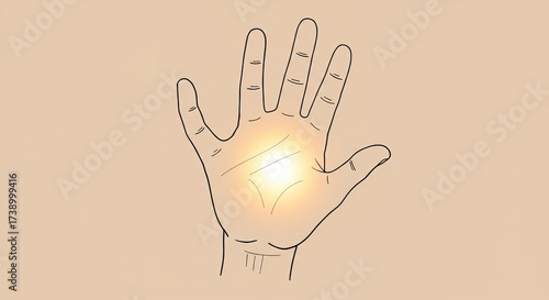 Glowing palm reveals destiny and future possibilities with radiant light