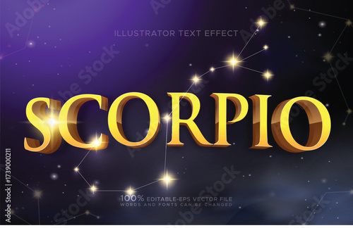 scorpio zodiac sign editable text effect	
