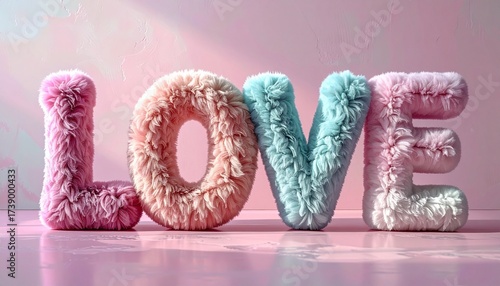 Fluffy Love Letters Decoration for Valentines Day.