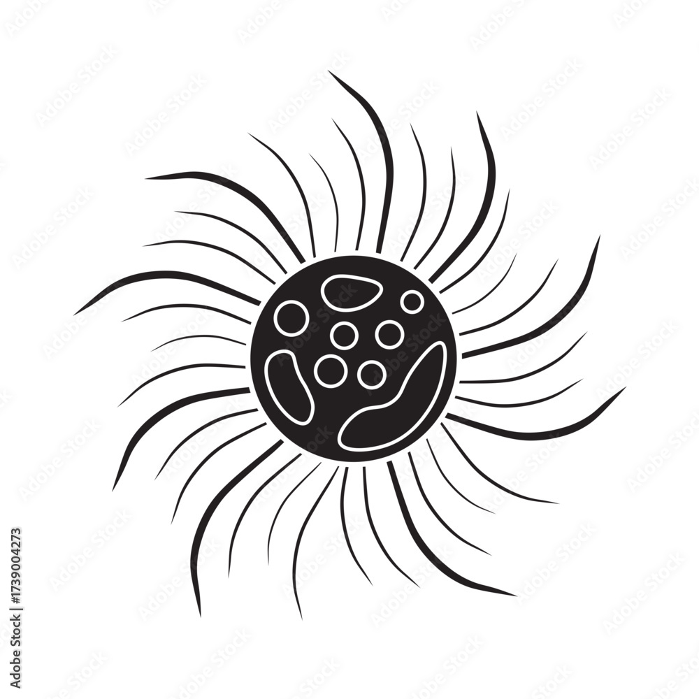Fototapeta premium Actinophrys Protozoa glyph icon