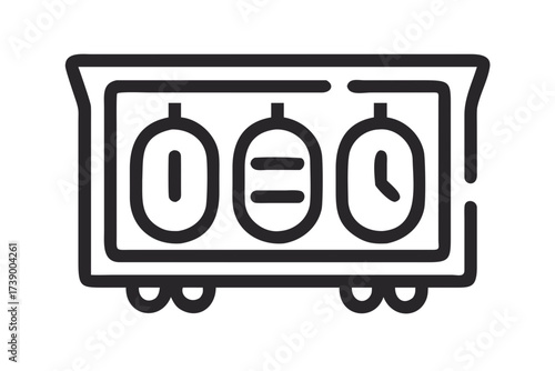 Minimalist icon of a locker with three compartments