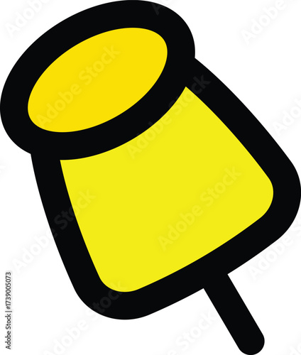 a colorful icon of a yellow push pin