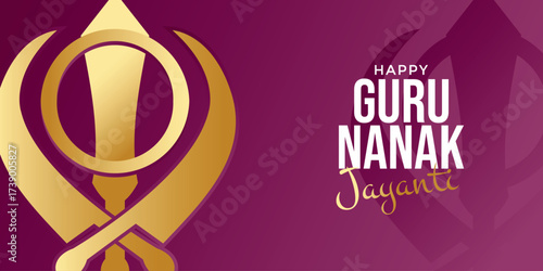 Guru Nanak Jayanti celebration banner. Vector illustration