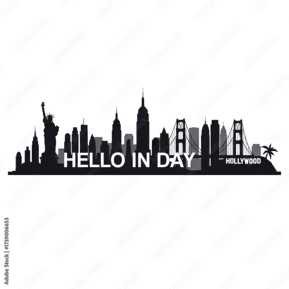 Fototapeta premium New york city skyline silhouette isolated on transparent background