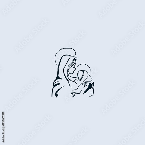 THESE HIGH QUALITY MOTHER MARIA VECTOR FOR USING VARIOUS TYPES OF DESIGN WORKS LIKE T-SHIRT, LOGO, TATTOO AND HOME WALL DESIGN

