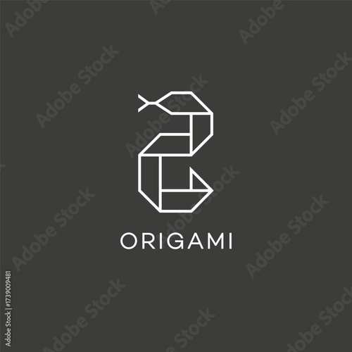 Origami paper snake logo