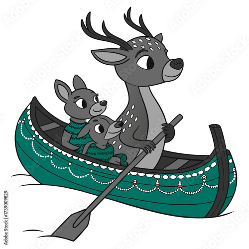 santa claus with reindeer bota