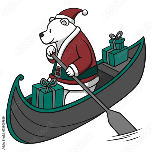 santa claus with a bag of gifts bota