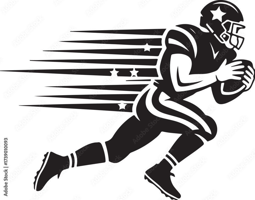 Fototapeta premium Dynamic football player running with speed and power