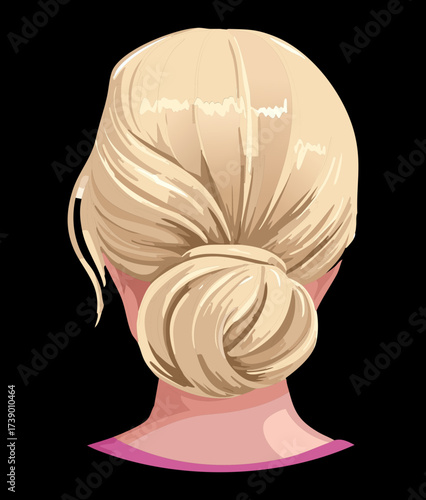  Classic Blonde Low Bun Updo Hairstyle Back View Elegant Formal Wedding Event Look