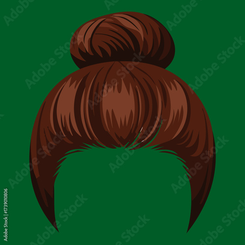 A beautiful and classic low bun updo hairstyle with warm brown hair perfect for a wedding or special occasion