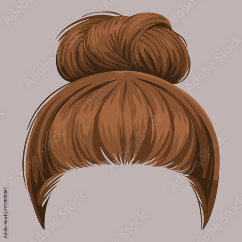 Voluminous messy high bun with textured ombre highlights in a warm blend of blonde and brown shades	