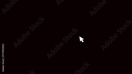 Click button with cursor arrow on dark background