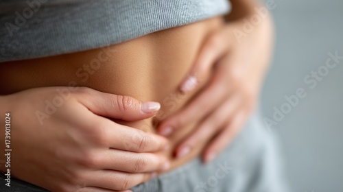 Wallpaper Mural A woman holding her stomach in pain Torontodigital.ca