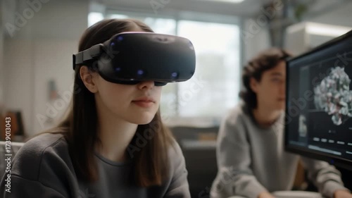 Virtual reality headset technology simulation experience