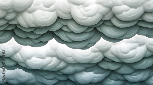 Dense layered cloudscape abstract digital art background with fluffy texture