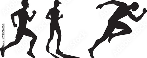 Silhouette of Runners in Motion Depicting Speed and Endurance.