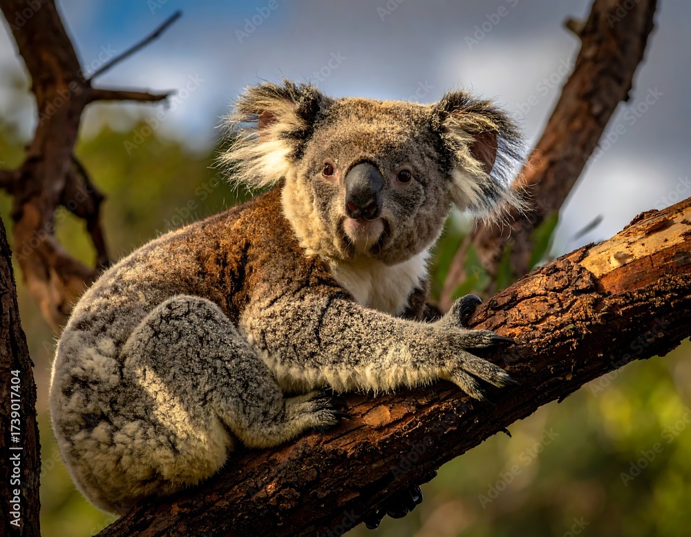Fototapeta premium Koala in eucalyptus tree
