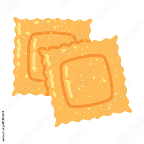 Yellow Shaped Pasta as Wheat Food for Cooking Vector Illustration