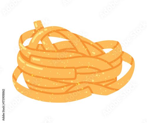 Yellow Shaped Pasta as Wheat Food for Cooking Vector Illustration