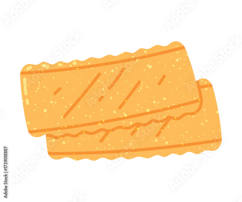 Yellow Shaped Pasta as Wheat Food for Cooking Vector Illustration