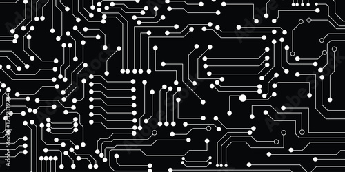 White line and dot circuit technology background