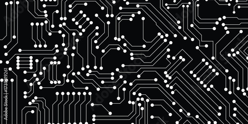 Circuit technology background with hi-tech digital data connection system and computer electronic design