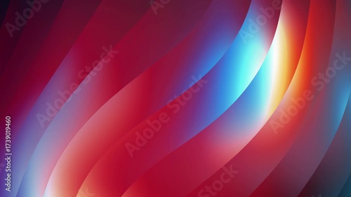 Abstract animated background with flowing waves of vibrant red and blue light creating a smooth, dynamic effect