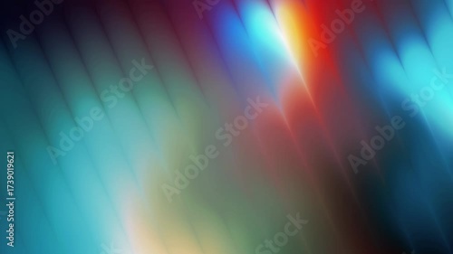 Abstract animated diagonal streaks of vibrant blue, red, and yellow light create a dynamic and energetic visual