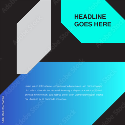 tech sharp cut diamond shape social media design template editable eps